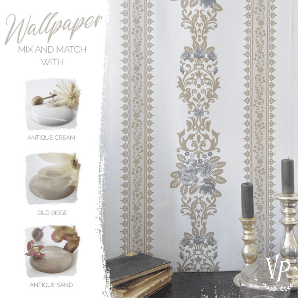 Association couleurs peinture à la craie et papier peint Vintage Paint Old French - 700330