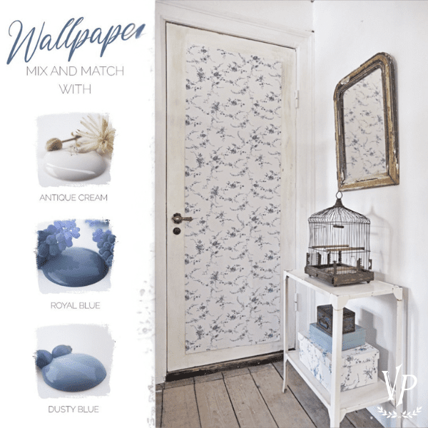 Association couleurs peinture à la craie et papier peint Vintage Paint Blomster ranke - 700331