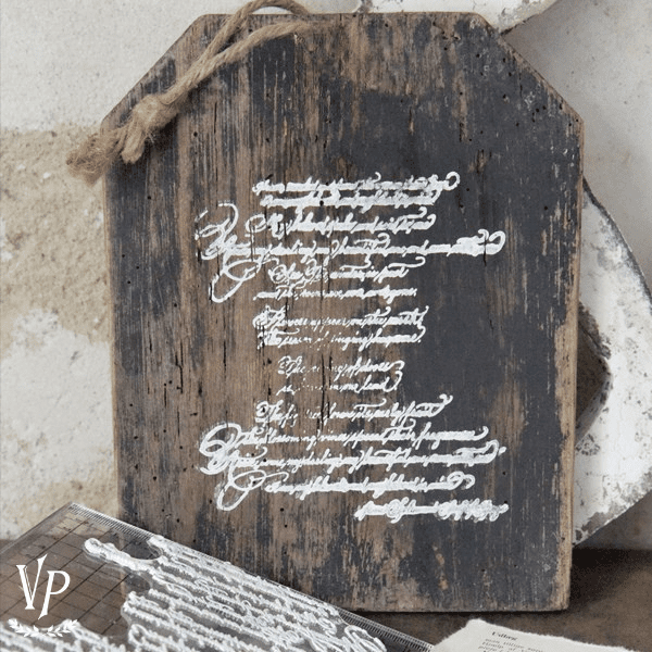 702017 Tampon decoratif Text 15 x 15 cm C