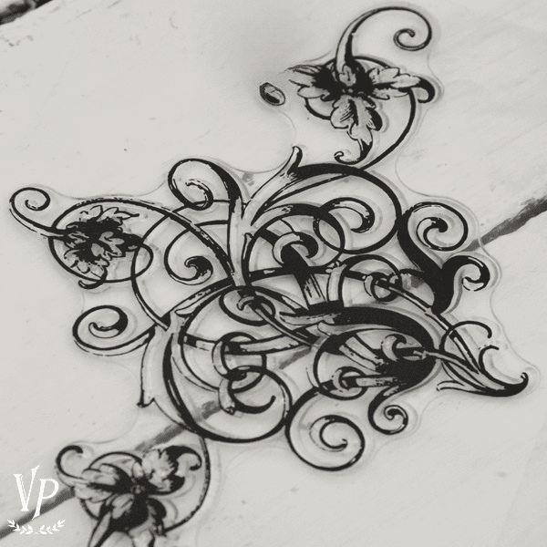 702019 Tampon decoratif Filigree 20 x 18 cm A