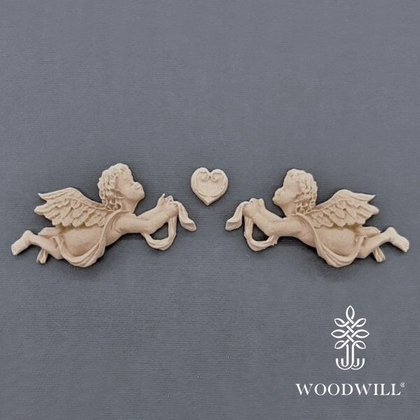 801186 Woodwill Ornement Ange set 3 7 x 3 cm