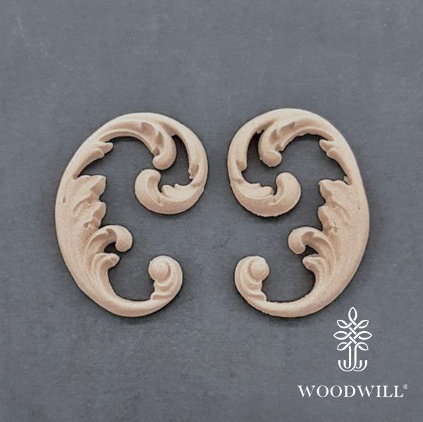 801416 Woodwill Ornement Set de 2 5 x 3 cm