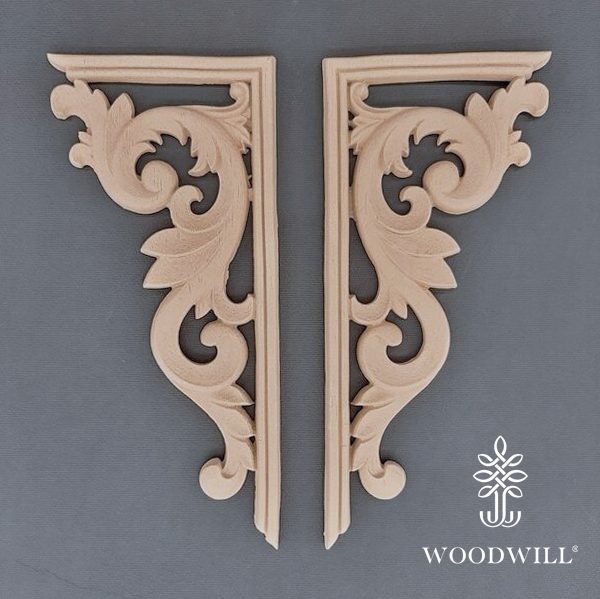 802160 Woodwill Ornement Set de 2 coins 19 x 9 cm