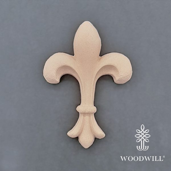 802979 Woodwill Ornement Fleur de Lys 7 x 10 cm