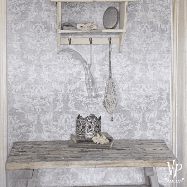 Inspiration papier peint Vintage Paint Damask gris 1 - 700291