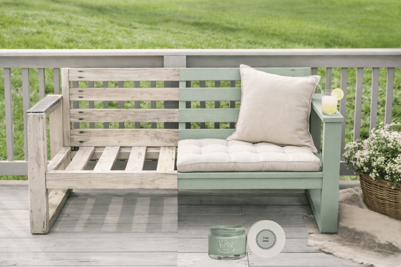 Banc peint en Dusty Green Vintage Paint