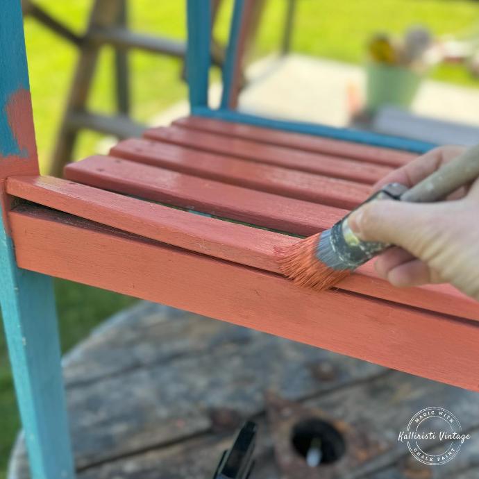 ETAPE 2 Peindre du mobilier exterieur avec la Vintage Paint